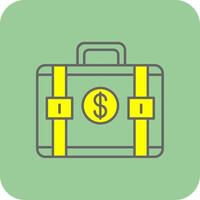 Suitcase Filled Yellow Icon vector