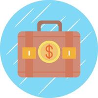 Suitcase Flat Blue Circle Icon vector