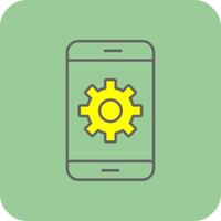 Phone Filled Yellow Icon vector