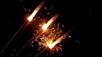 Super slow motion Sparklers. High quality FullHD footage video