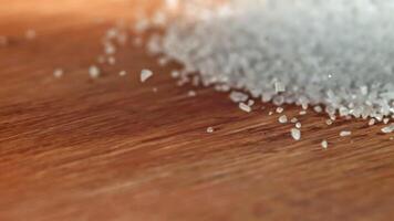 Super slow motion salt. High quality FullHD footage video