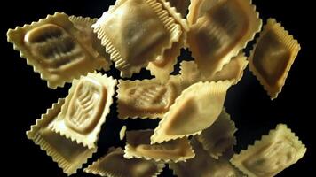 Super slow motion Italian ravioli. High quality FullHD footage video