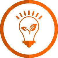 Light Bulb Glyph Orange Circle Icon vector