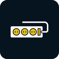 Power Strip Glyph Two Color Icon vector