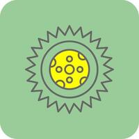 Moon Filled Yellow Icon vector