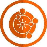 Solar System Glyph Orange Circle Icon vector