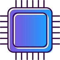 CPU Gradient Filled Icon vector