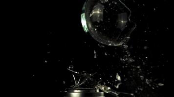 Super slow motion light bulb exploded. . High quality FullHD footage video