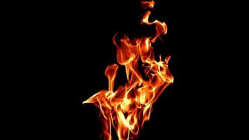 Super slow motion flames on black background. High quality FullHD footage video