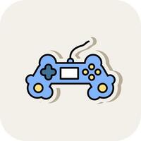 Game Controller Line Filled White Shadow Icon vector