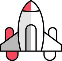 Spaceship Filled Half Cut Icon vector