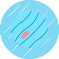 planeta plano azul circulo icono vector