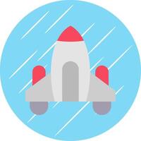 Spaceship Flat Blue Circle Icon vector