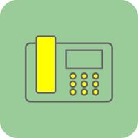 Telephone Filled Yellow Icon vector