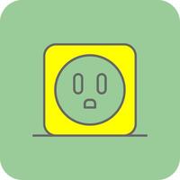 Power Socket Filled Yellow Icon vector