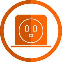 Power Socket Glyph Orange Circle Icon vector