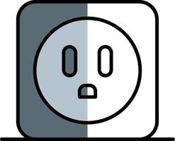 Power Socket Filled Half Cut Icon vector