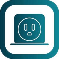 Power Socket Glyph Gradient Round Corner Icon vector