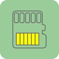 Memory Card Filled Yellow Icon vector