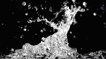 A monochrome photo capturing the beauty of a splash of water against a black background, resembling a geological phenomenon in the sky video