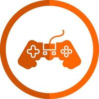 Game Glyph Orange Circle Icon vector