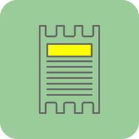 Ticket Filled Yellow Icon vector