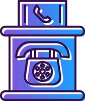 Telephone Booth Gradient Filled Icon vector