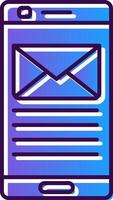 correo electrónico degradado lleno icono vector