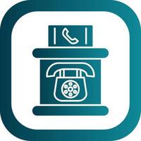 Telephone Booth Glyph Gradient Round Corner Icon vector