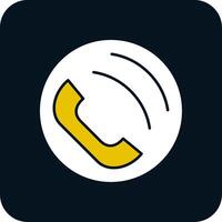 Phone Call Glyph Two Color Icon vector