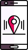 Location Filled Half Cut Icon vector