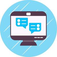 Chat Bubble Flat Blue Circle Icon vector