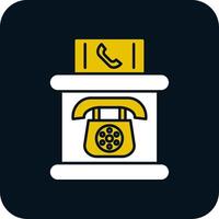 Telephone Booth Glyph Two Color Icon vector