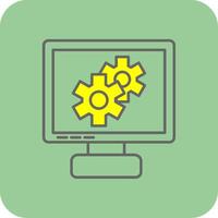 Setting Filled Yellow Icon vector