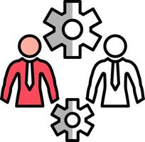 Business People Filled Half Cut Icon vector