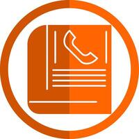 Contact Book Glyph Orange Circle Icon vector