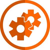 Setting Glyph Orange Circle Icon vector