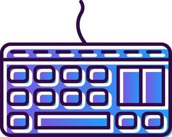 teclado degradado lleno icono vector