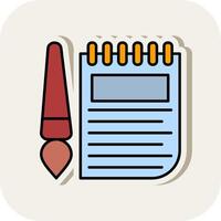 Sketchbook Line Filled White Shadow Icon vector