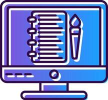 Sketchbook Gradient Filled Icon vector