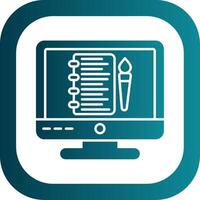 Sketchbook Glyph Gradient Round Corner Icon vector
