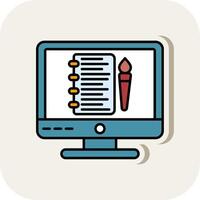 Sketchbook Line Filled White Shadow Icon vector
