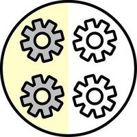 Gears Filled Half Cut Icon vector