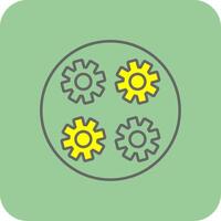 Gears Filled Yellow Icon vector