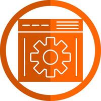 Browsing Glyph Orange Circle Icon vector