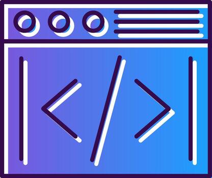 codificación degradado lleno icono vector