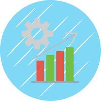 Growth Flat Blue Circle Icon vector