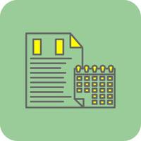 Time Management Filled Yellow Icon vector