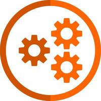 Setting Glyph Orange Circle Icon vector