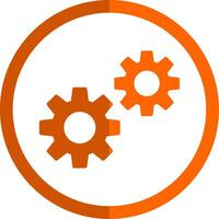 Settings Glyph Orange Circle Icon vector